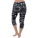 Dark Seamless Pattern With Houses Doodle House Monochrome Lightweight Velour Capri Yoga Leggings View4