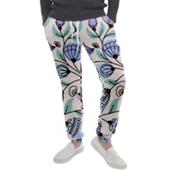 Bird Floral Blue Flower Retro Seamless Pattern Men s Jogger Sweatpants by Cemarart