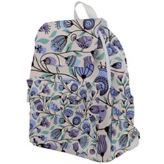 Bird Floral Blue Flower Retro Seamless Pattern Top Flap Backpack by Cemarart