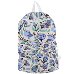 Bird Floral Blue Flower Retro Seamless Pattern Foldable Lightweight Backpack by Cemarart