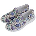 Bird Floral Blue Flower Retro Seamless Pattern Women s Lightweight Slip Ons View2