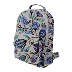 Bird Floral Blue Flower Retro Seamless Pattern Flap Pocket Backpack (large) by Cemarart