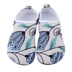 Bird Floral Blue Flower Retro Seamless Pattern Men s Sock-style Water Shoes