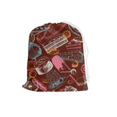 Sweet Food Seamless Pattern Drawstring Pouch (large) by Cemarart