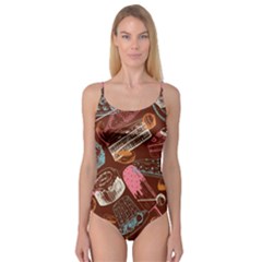 Sweet Food Seamless Pattern Camisole Leotard  by Cemarart