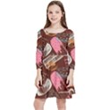 Sweet Food Seamless Pattern Kids  Quarter Sleeve Skater Dress View1