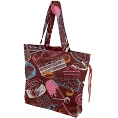 Sweet Food Seamless Pattern Drawstring Tote Bag by Cemarart