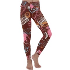 Sweet Food Seamless Pattern Kids  Lightweight Velour Classic Yoga Leggings by Cemarart