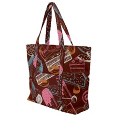 Sweet Food Seamless Pattern Zip Up Canvas Bag by Cemarart