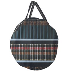 Books Bookshelf Library Education Giant Round Zipper Tote by Grandong