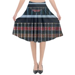 Books Bookshelf Library Education Flared Midi Skirt by Grandong