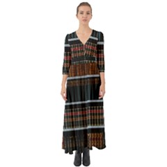 Books Bookshelf Library Education Button Up Boho Maxi Dress by Grandong