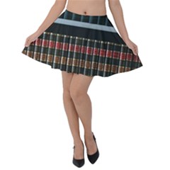 Books Bookshelf Library Education Velvet Skater Skirt