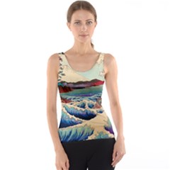 Wave Japanese Mount Fuji Women s Basic Tank Top by Grandong