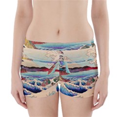 Wave Japanese Mount Fuji Boyleg Bikini Wrap Bottoms