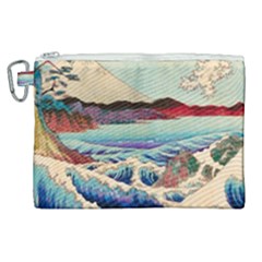 Wave Japanese Mount Fuji Canvas Cosmetic Bag (xl) by Grandong