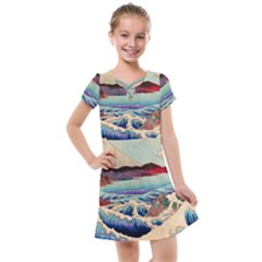 Wave Japanese Mount Fuji Kids  Cross Web Dress by Grandong