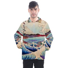 Wave Japanese Mount Fuji Men s Half Zip Pullover