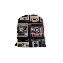 Retro Cameras Old Vintage Antique Drawstring Pouch (medium) by Grandong