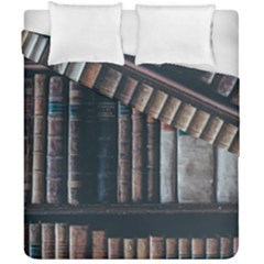 Aged Bookcase Books Bookshelves Duvet Cover Double Side (california King Size) by Grandong