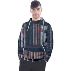 Aged Bookcase Books Bookshelves Men s Pullover Hoodie by Grandong