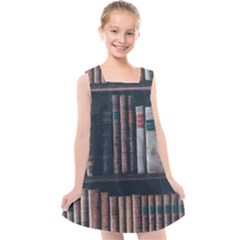 Aged Bookcase Books Bookshelves Kids  Cross Back Dress by Grandong