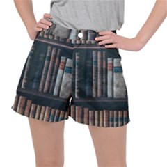 Aged Bookcase Books Bookshelves Women s Ripstop Shorts by Grandong