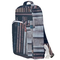 Aged Bookcase Books Bookshelves Double Compartment Backpack by Grandong