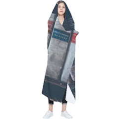 Aged Bookcase Books Bookshelves Wearable Blanket by Grandong