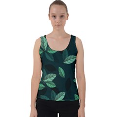 Foliage Velvet Tank Top