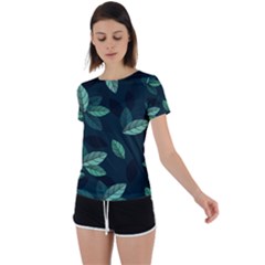 Foliage Back Circle Cutout Sports T-shirt