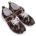 Christmas Pattern With Snowflakes Berries Women s Velcro Strap Shoes View3