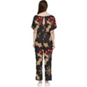 Christmas Pattern With Snowflakes Berries Batwing Lightweight Chiffon Jumpsuit View2