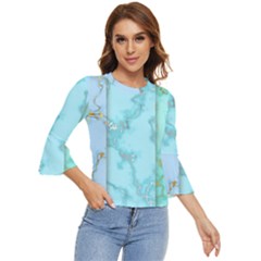 Background Marble Set Bell Sleeve Top