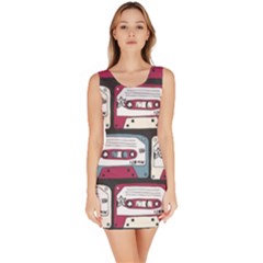 Music Symbols Rock Music Seamless Pattern Bodycon Dress by Ndabl3x