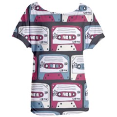 Music Symbols Rock Music Seamless Pattern Women s Oversized T-shirt by Ndabl3x