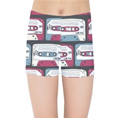 Music Symbols Rock Music Seamless Pattern Kids  Sports Shorts by Ndabl3x