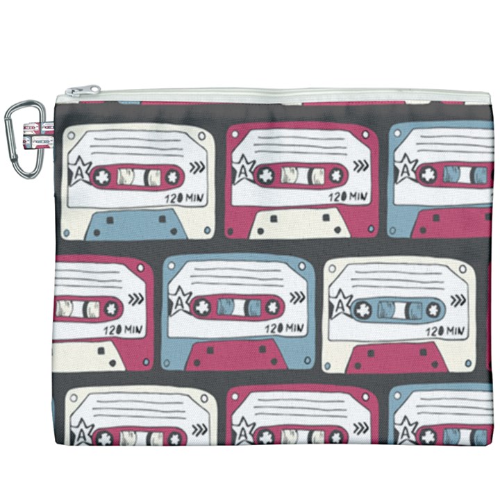 Music Symbols Rock Music Seamless Pattern Canvas Cosmetic Bag (XXXL)