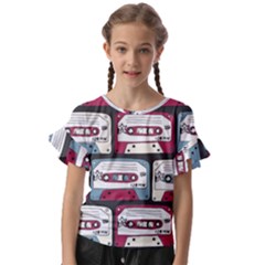 Music Symbols Rock Music Seamless Pattern Kids  Cut Out Flutter Sleeves