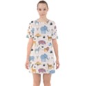 Wild Animals Seamless Pattern Sixties Short Sleeve Mini Dress View1