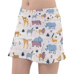 Wild Animals Seamless Pattern Classic Tennis Skirt by Ndabl3x