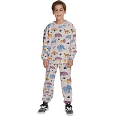 Wild Animals Seamless Pattern Kids  Sweatshirt Set by Ndabl3x