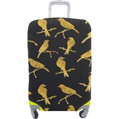 Background With Golden Birds Luggage Cover (large) by Ndabl3x