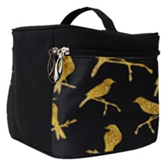 Background With Golden Birds Make Up Travel Bag (small) by Ndabl3x