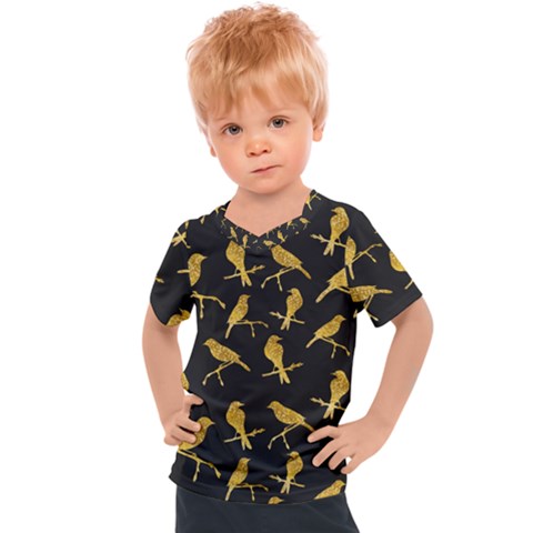 Background With Golden Birds Kids  Sports T-shirt by Ndabl3x