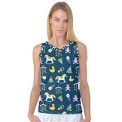 Cute Babies Toys Seamless Pattern Women s Basketball Tank Top by Ndabl3x