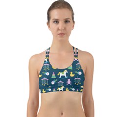 Cute Babies Toys Seamless Pattern Back Web Sports Bra by Ndabl3x