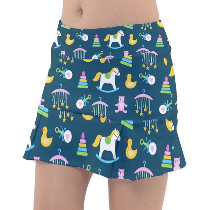 Cute Babies Toys Seamless Pattern Classic Tennis Skirt