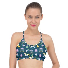 Cute Babies Toys Seamless Pattern Basic Training Sports Bra by Ndabl3x