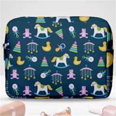 Cute Babies Toys Seamless Pattern Make Up Pouch (large) by Ndabl3x